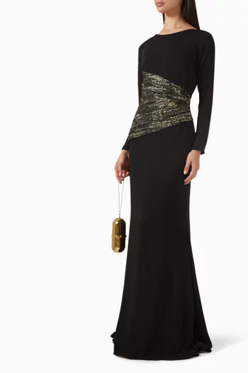 Draped-waist Gown