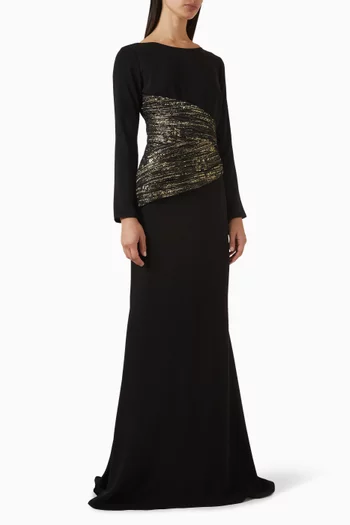 Draped-waist Gown