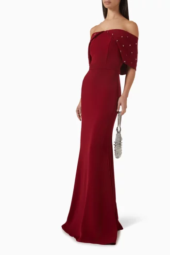 Embellished Off-shoulder Gown