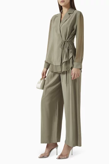 Tie-up Jacket in Viscose-blend