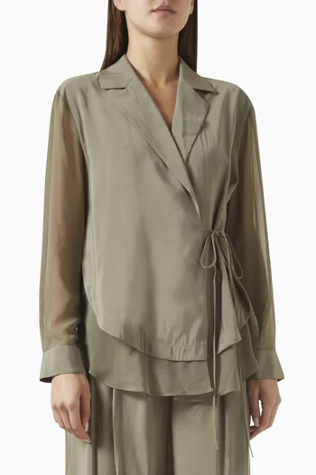 Tie-up Jacket in Viscose-blend