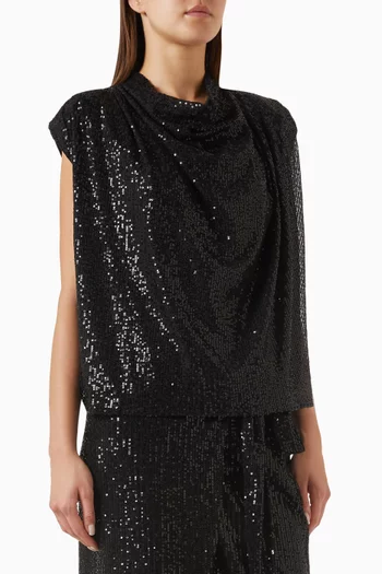 Sequin-embellished Cowl Top