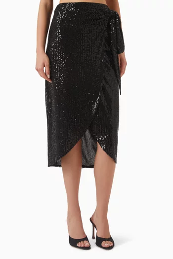 Sequin-embellished Fringe Skirt