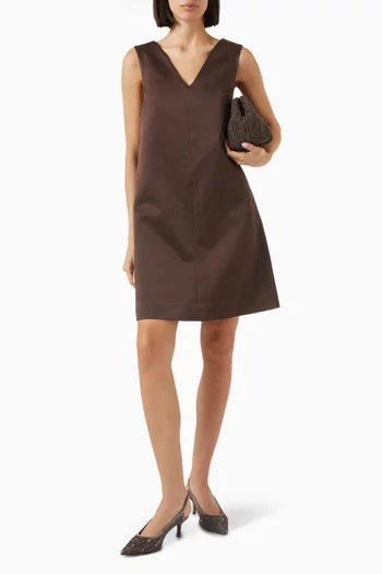 Monili Mini Dress in Satin Cady