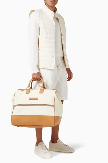 Summer Boston Bag in Canvas & Calfskin