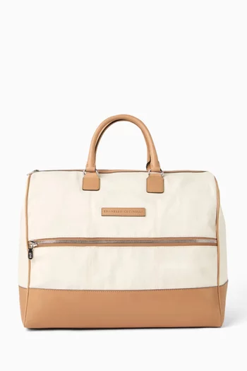 Summer Boston Bag in Canvas & Calfskin