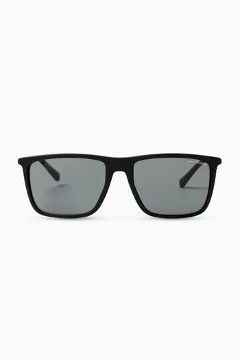 Bolt Detail Square Sunglasses in Plastic