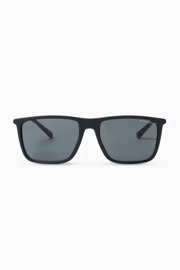 Bolt Detail Square Sunglasses in Plastic
