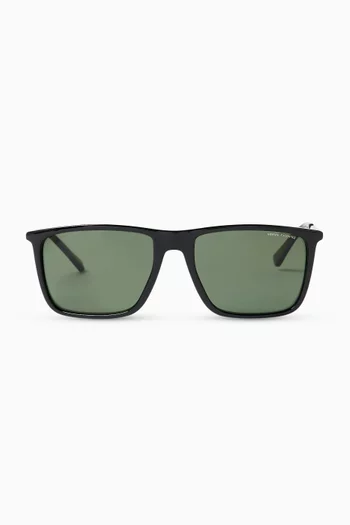 Bolt Detail Square Sunglasses in Plastic