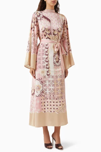 Mosaica Belted Midi Dress