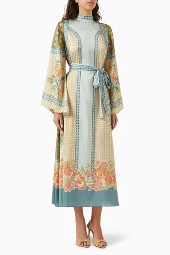 Heliconia Belted Midi Dress
