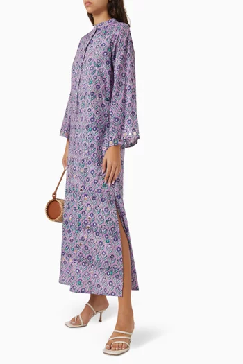 Closed Neck Mirror Kaftan in Cotton