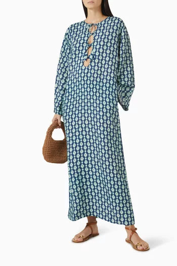 Love Printed Cut-out Maxi Kaftan