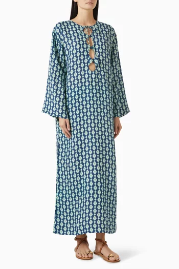 Love Printed Cut-out Maxi Kaftan