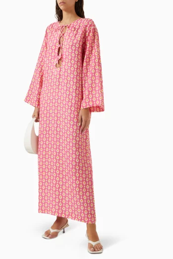 Love Printed Cut-out Maxi Kaftan