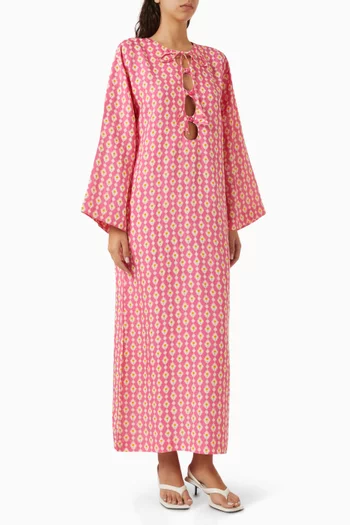 Love Printed Cut-out Maxi Kaftan