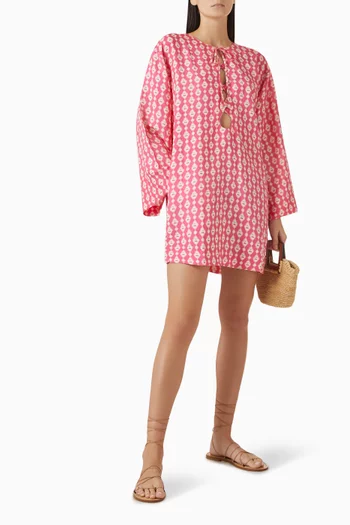 Love Printed Cut-out Mini Kaftan