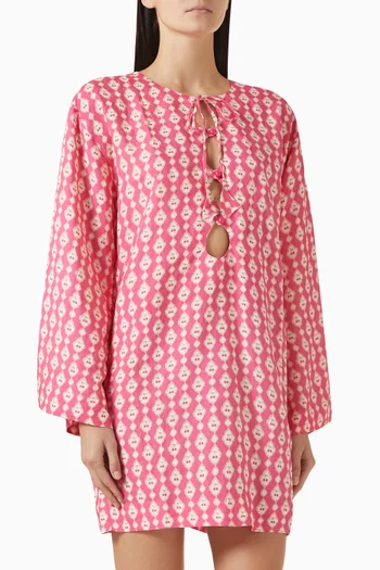 Love Printed Cut-out Mini Kaftan