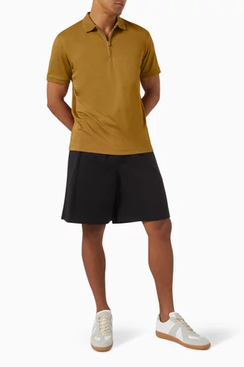 Zipper Polo Shirt in Interlock