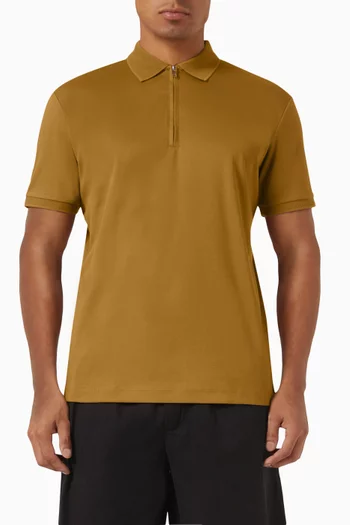Zipper Polo Shirt in Interlock