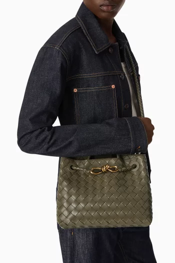 Small Andiamo Top-handle Bag in Intrecciato Leather