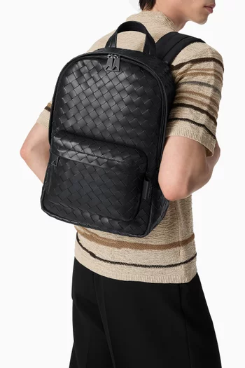Small Backpack in Intrecciato Leather