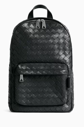 Small Backpack in Intrecciato Leather