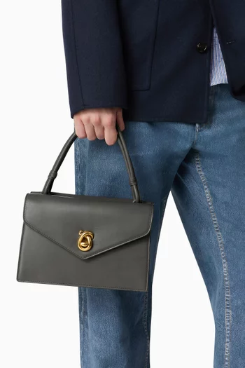 Nodo Piano Shoulder Bag in Calfskin Leather