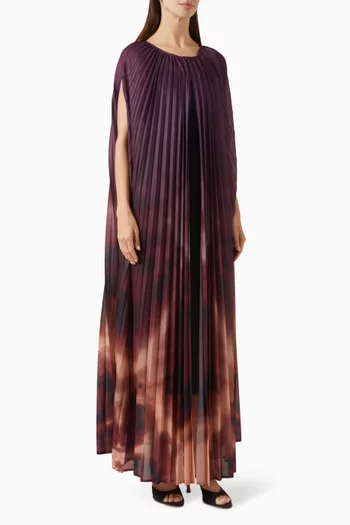 Printed Pleated Maxi Dress