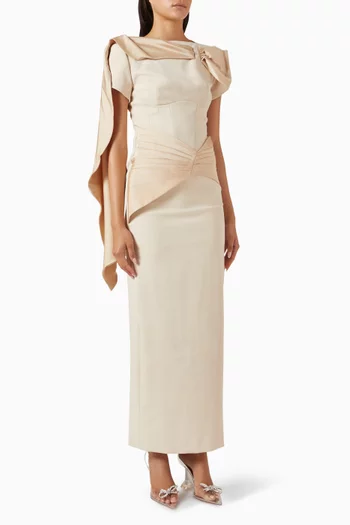 Callington Dress in Crepe & Satin