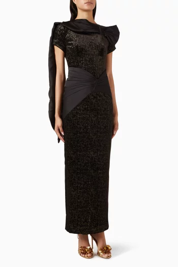 Callington Dress in Crepe & Satin