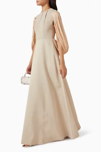 Durham Dress in Textured Crepe & Organza
