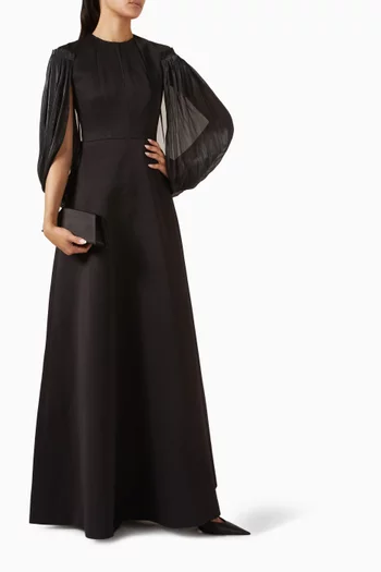Durham Dress in Textured Crepe & Organza
