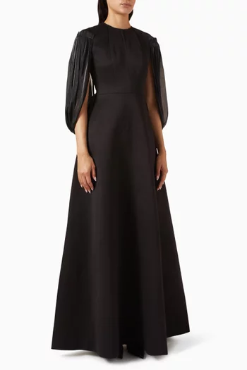 Durham Dress in Textured Crepe & Organza