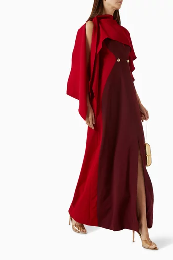 Harleston Cape Dress in Tencel-crepe