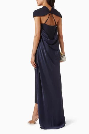 Broseley Dress in Crepe & Silk Twill