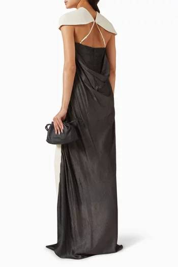 Broseley Dress in Crepe & Silk Twill