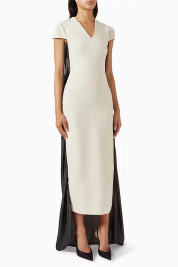 Broseley Dress in Crepe & Silk Twill
