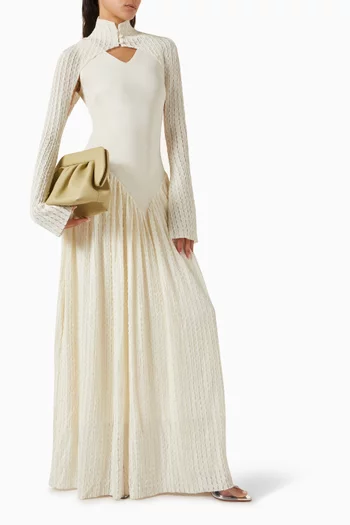 Prudence Maxi Dress in Knit Jersey & Lace