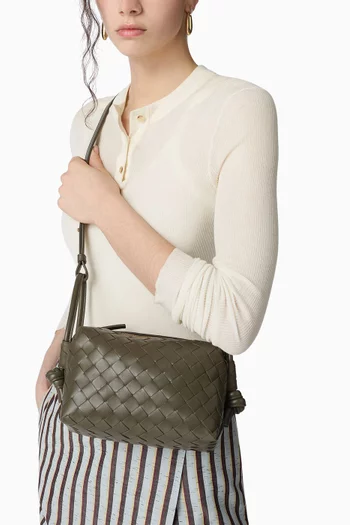 Loop Top-handle Bag in Intrecciato Leather
