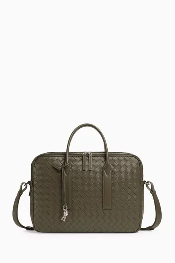 Large Getaway Briefcase in Intrecciato leather