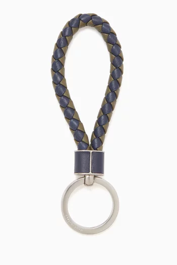 Keyring in Intreccio Leather