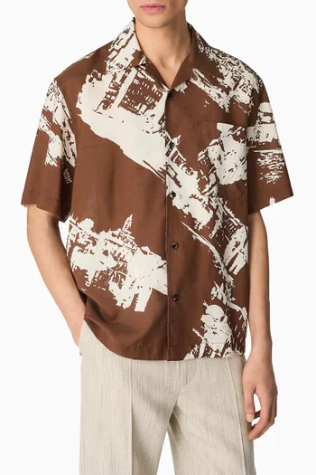 Italian Postcard Shirt in Silk