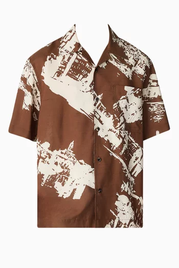 Italian Postcard Shirt in Silk