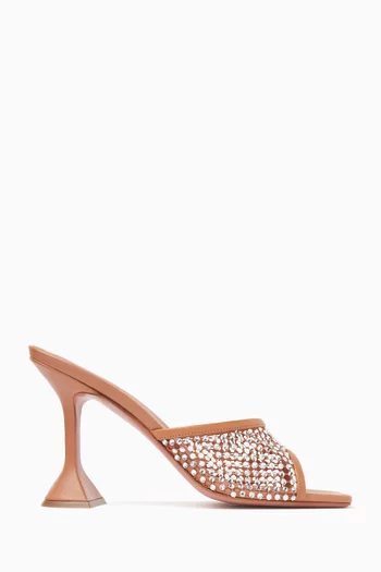 Lupita 95 Crystal Net Sandals in Leather