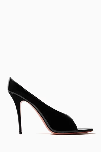 صندل أنوك بكعب 105 مم جلد عجل لامع