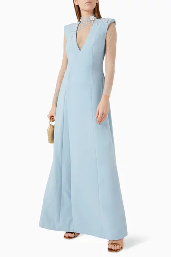 Bead-embellished Dress in Crepe