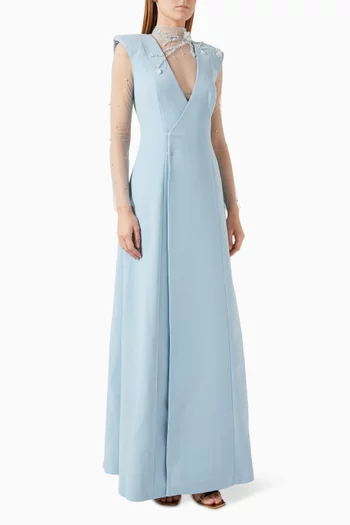 Bead-embellished Dress in Crepe