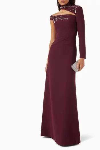 Bead-embellished Dress in Crepe