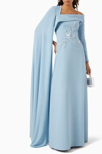 Bead-embellished Dress in Crepe
